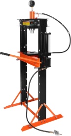 Presă hidraulică de atelier KraftDele KD5875, 20 tone, cu piston mobil stânga-dreapta și platformă reglabilă pe 9 niveluri