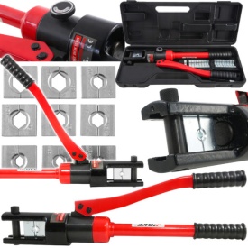 Presă hidraulică manuală pentru sertizat 10-300 mm², forță 18T, cap rotativ, set bacuri inclus, MaxRom - Img 2