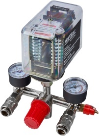 Presostat trifazat pentru compresor KraftDele KD2169 cu triplă conexiune, 2 manometre și 2 cuple rapide - Img 3