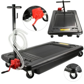 Recipient colector ulei uzat Mar-Pol M78318, 70L, cu pompă manuală, sită și 4 roți pivotante