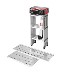 Scară articulată din aluminiu cu platformă KraftDele KD4070, 4x3 trepte, înălțime maximă 346 cm - Img 2