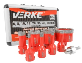 Set carote diamantate M14 MaxRom, 9 piese, 6-68 mm, cu adaptor HEX și valiză pentru gresie, faianță și piatră - Img 2