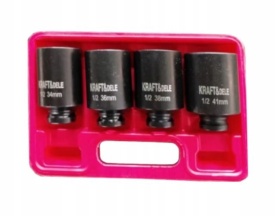 Set de 4 chei impact tubulare de 34-36-38 si 41mm cu 6 laturi si patrat de 1/2" B-11753