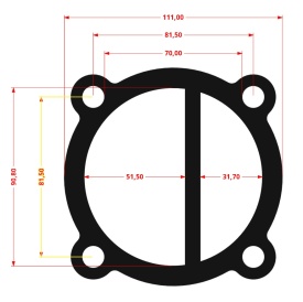 Set de 7 Garnituri set pentru cap compresor de aer V 2x90mm Mod.0.6-8 (E) CH173 – Kraft&Dele