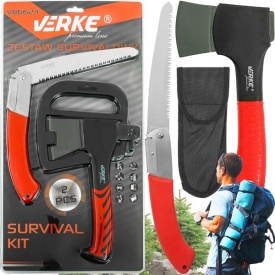 Set de supraviețuire 2 piese MaxRom cu topor, fierăstrău și husă de transport pentru camping, drumeții și activități outdoor - Img 6