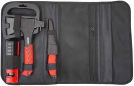 Set de supraviețuire 4 piese MaxRom cu topor, cuțit universal, ascuțitoare și husă pentru camping, drumeții și activități outdoor - Img 9