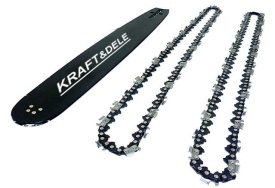 Set ghidaj 15 inch / 38 cm cu 2 lanțuri pentru drujbă KraftDele KD10151, pas 0,325, canal 1,5 mm