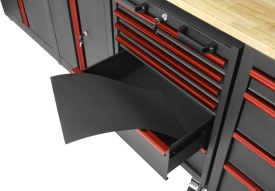 Set mobilier atelier profesional KraftDele KD5860 – banc de lucru cu dulapuri, panou perforat și sertare, 260 cm - Img 10