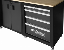 Set mobilier atelier profesional KraftDele KD5862 – dulapuri, sertare, panou perforat și banc de lucru - Img 4