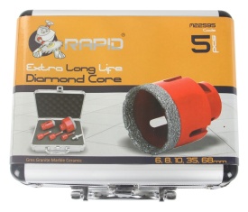 Set otvornice diamantate Mar-Pol Rapid Long-Life 6/8/10/35/68 mm, M14, pentru gresie, faianță, klinker și piatră - Img 2