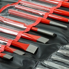 Set profesional 28 piese dălți, punctatoare și dornuri MaxRom, cu husă pentru atelier, service auto și lucrări de precizie - Img 7
