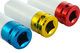 Set tubulare de impact pentru jante din aluminiu VERKE, 3 piese 17/19/21 mm, 1/2 inch, protecție pentru jantă - Img 5