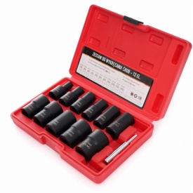Set tubulare extractoare pentru șuruburi deteriorate 1/2" 12 piese KraftDele KD11792, cu valiză pentru demontare rapidă - Img 4