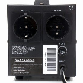 Stabilizator de tensiune AVR KraftDele 1000VA 230V KD1925, protecție pentru echipamente electrice sensibile - Img 10