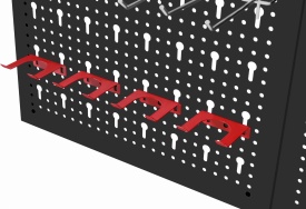 Tablă perforată pentru scule KraftDele KD11895, panou metalic de perete 120x60 cm pentru atelier, garaj și organizare eficientă - Img 8