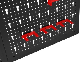 Tablică metalică perforată pentru scule KraftDele KD11896, montaj pe perete, 80 x 60 cm, cu suporturi și cârlige incluse - Img 7