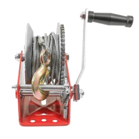 Troliu manual cu cablu VERKE 816 kg, cu manivelă, clichet de siguranță și cablu de 10 m pentru tractare și tensionare - Img 8