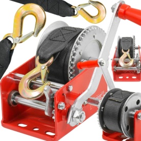 Troliu manual cu manivelă și chingă 10 m, capacitate 1200 kg, pentru tractare, fixare și tensionare, MaxRom V87249 - Img 8