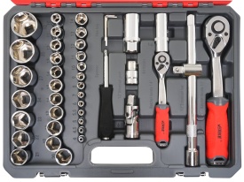 Trusă chei tubulare MaxRom 94 piese cu valiză, set profesional din oțel Cr-V pentru service auto și atelier - Img 3