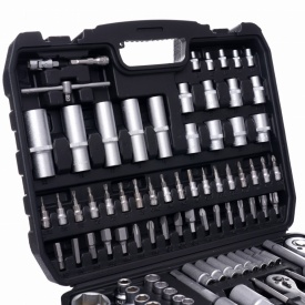 Trusă de scule KraftDele KD10835, 101 piese, cu tubulare, biți, clichet și valiză de transport pentru atelier și garaj - Img 4