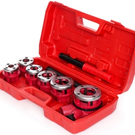 Trusă manuală de filetat țevi KraftDele KD332, 6 capete 1/4"-1 1/4", cu clichet și valiză de transport - Img 2