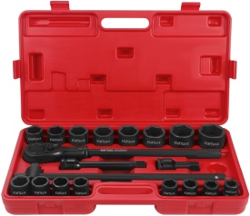 Trusă profesională de chei tubulare de impact 3/4" KraftDele KD11868 – 21 piese, 19-50 mm, Oțel Cr-Mo, Clichet și Antrenor T