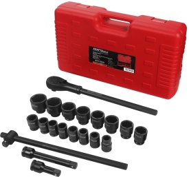 Trusă profesională de chei tubulare de impact 3/4" KraftDele KD11868 – 21 piese, 19-50 mm, Oțel Cr-Mo, Clichet și Antrenor T - Img 3