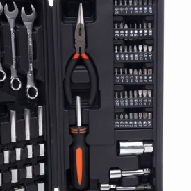 Trusă profesională de scule KraftDele 140 piese KD10462, cu valiză, biți, tubulare, chei și accesorii pentru atelier și garaj - Img 2