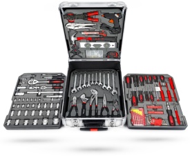 Trusă profesională de scule KraftDele KD314, 188 piese, în valiză din aluminiu cu roți, pentru atelier, auto și întreținere - Img 2