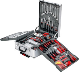 Trusă profesională de scule KraftDele KD314, 188 piese, în valiză din aluminiu cu roți, pentru atelier, auto și întreținere - Img 12