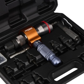 Adaptor nituitor 3 în 1 pentru bormașină/șurubelniță KraftDele KD5470, pentru nituri și piulițe nituibile, cu set capete - Img 3