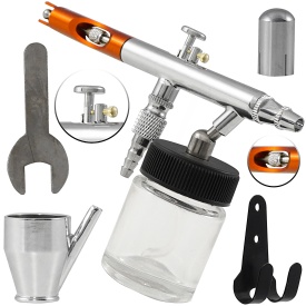 Aerograf de precizie VERKE PS-22, pistol pneumatic pentru vopsire fină, duză 0,35 mm, rezervor 22 ml