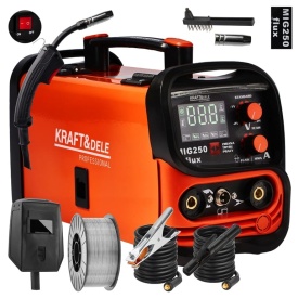 Aparat de sudură invertor KraftDele KD1875 250A 3 în 1 MIG/MMA/LIFT TIG cu afișaj LCD - Img 5