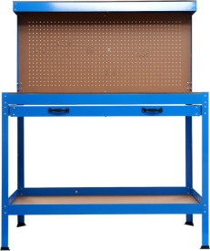 Banc de lucru pentru atelier KraftDele KD640, 1200 x 600 mm, cu sertar, panou pentru scule și raft inferior 80 kg - Img 2