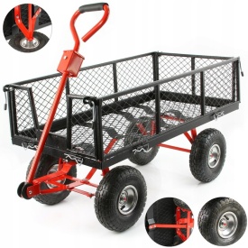 Cărucior de gradina metalic pliabil de transport, capacitate 400Kg XM85261 - Img 1