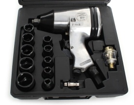 Cheie de impact pneumatică KraftDele KD1420 1/2 inch, 312 Nm, set 17 piese cu tubulare CrV și valiză - Img 3