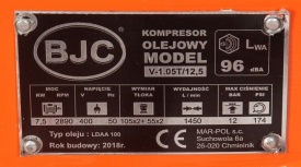 Compresor aer 350L 7.5kW MAR-POL BJC B88035 – pompă 4 pistoane, 12 bar, debit 1150 L/min - Img 10