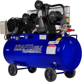 Compresor de aer cu ulei KraftDele KD4056, 100L, 4100W, 650 l/min, 8 bar, alimentare trifazată 400V