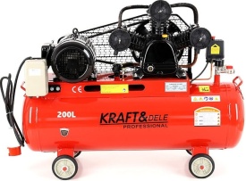 Compresor de aer cu ulei KraftDele KD408, 200L, 3 pistoane, 400V, transmisie pe curea, 8 bar, pentru atelier și aplicații intense - Img 2