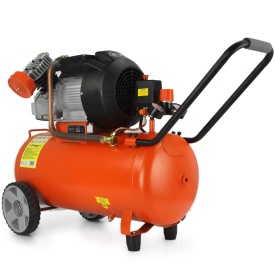 Compresor de aer Mar-Pol BJC JN-30V 50L, 3 CP, 2 pistoane, presiune maximă 10 bar, cu roți și manometre - Img 6