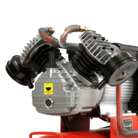Compresor de aer Mar-Pol M88410, 50L, 3 CP, 2 pistoane, 8 bar, cu roți și manometre pentru garaj, atelier și gospodărie