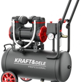 Compresor fără ulei KraftDele KD1390, 24L, 1300W, 8 bar, compresor aer portabil pentru garaj, atelier și lucrări tehnice