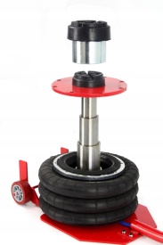 Cric pneumatic tip pernă Mar-Pol 3.5T cu adaptor înalt, 3 burdufuri, ridicare până la 51 cm pentru atelier și vulcanizare - Img 2