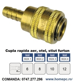 Cupla rapida aer, alama, stiut furtun 6 mm ADLER MA3024.1