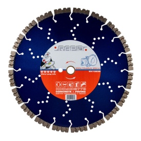 Disc diamantat Mar-Pol RAPID 350 mm, alezaj 25,4/20 mm, segment 15 mm, pentru beton, cărămidă și materiale de construcții