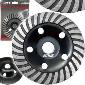 Disc diamantat tip cupă turbo VERKE 125 mm pentru șlefuirea betonului, pietrei, granitului și cărămizii - Img 9
