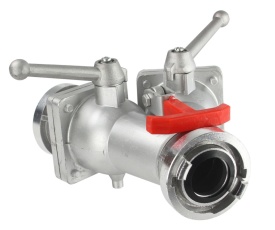 Distribuitor cu robineți cu bilă 2 inch la 2 x 2 inch Mar-Pol, pentru împărțirea fluxului de apă, intrare 52 mm și 2 ieșiri 52 mm - Img 2