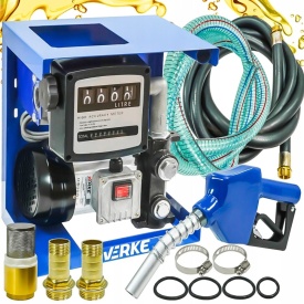 Distribuitor de combustibil autoamorsant VERKE V80152, mini stație alimentare 230V, 70 l/min, cu pistol automat și contor - Img 1