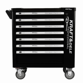 Dulap mobil de scule gol KraftDele KD1070, cărucior atelier cu 7 sertare, blat metalic și compartiment inferior cu închidere - Img 2