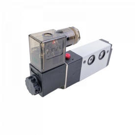 Electrovalva pneumatica 5 cai (o intrare de 1/4" - 2 iesiri 12mm si doua iesire de1/8") montare pe placa pneumatica 220v 4M210-08 CH158